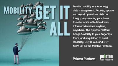 Master mobility in your energy data management. Access, update and report operations data on the go, empowering your team all to collaborate with data driven, informed decisions anytime, anywhere. The Peloton Platform brings flexibility to your fingertips. From land acquisition to asset rellability, GET IT ALL and GET MOVING on the Peloton Platform.