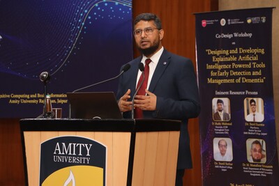 Dr. Mufti Mahmud, Director of the Cognitive Computing and Brain Informatics (CCBI) Research Group at Nottingham Trent University (UK),  conducted the workshop, which focused on creating explainable AI-powered tools for dementia detection and management, at Amity University Rajasthan.