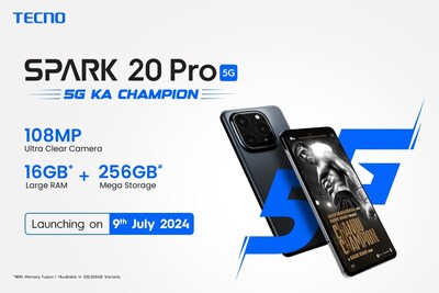 TECNO SPARK 20 Pro 5G: The Future-Ready Champion to launch on 9th July